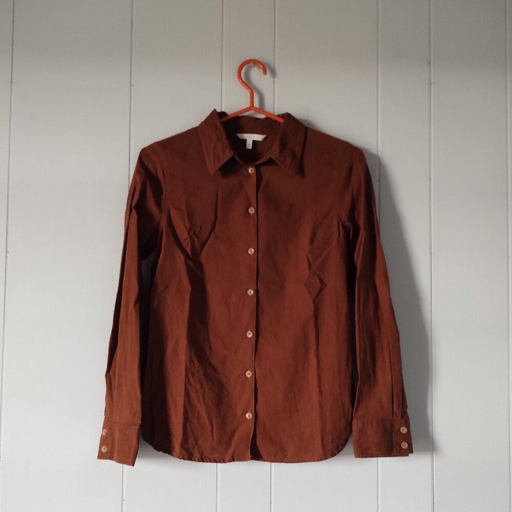 Max Cocos Long-Sleeved Linen Blend Button Down Shirt